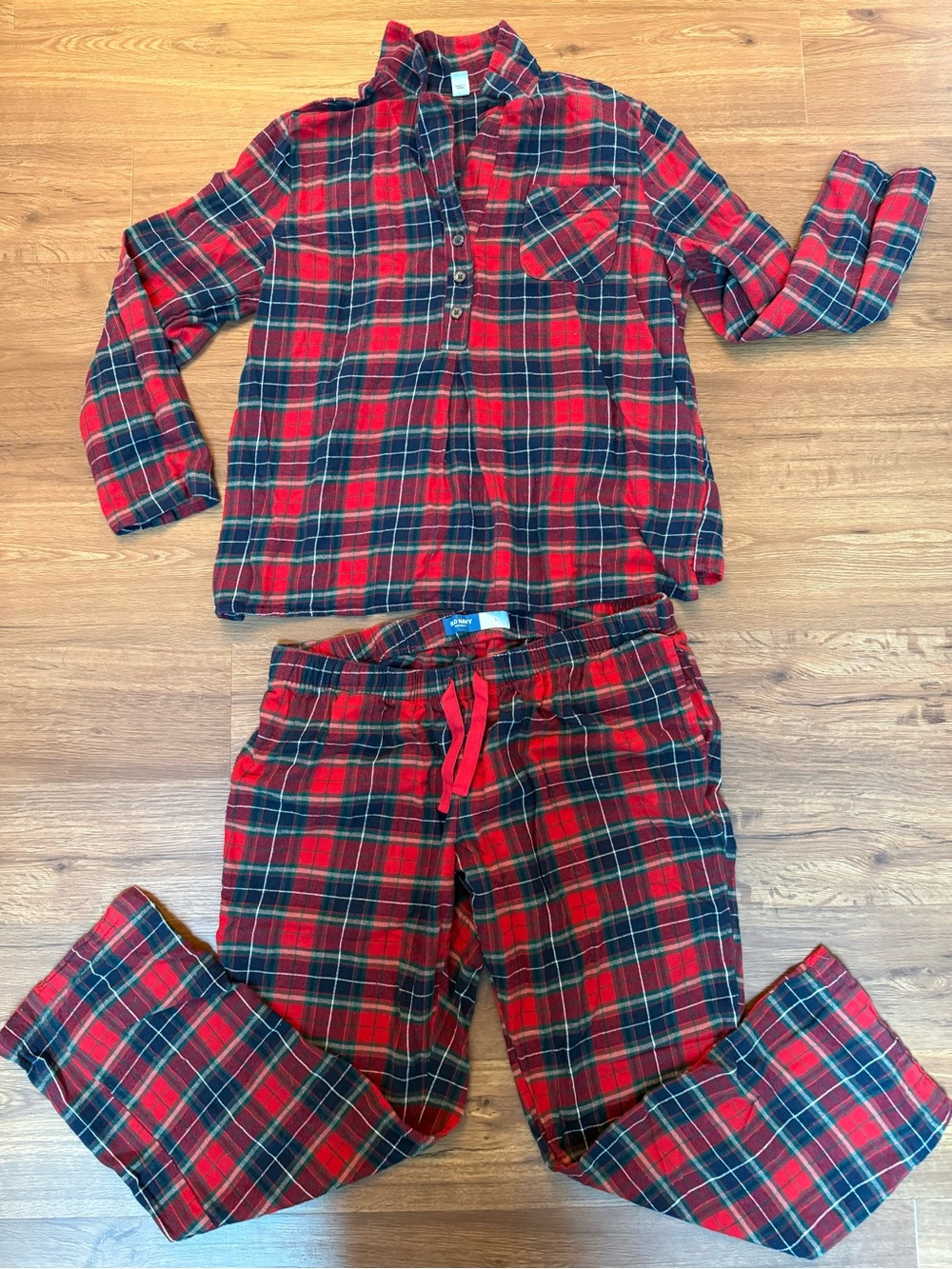 Old Navy Plaid Flannel Maternity Pajama Set Size Large